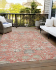 LOOMLAN Rugs Doris Orange Washable Indoor-Outdoor Rug