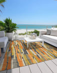 LOOMLAN Rugs Dunae Orange Washable Indoor-Outdoor Rug
