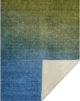 Quiet Current Olive Washable Indoor-Outdoor Rug
