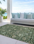 LOOMLAN Rugs Echo Green Washable Indoor-Outdoor Rug