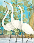 Egret White Birds Coastal Wall Art Indoor Outdoor - LOOMLAN - LOOMLAN - Canvas Art