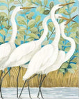 Egret White Birds Coastal Wall Art Indoor Outdoor - LOOMLAN - LOOMLAN - Canvas Art