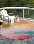 LOOMLAN Rugs Elanisse Pink Washable Indoor-Outdoor Rug