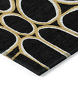 LOOMLAN Rugs Elantra Black Washable Indoor-Outdoor Rug