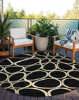 LOOMLAN Rugs Elantra Black Washable Indoor-Outdoor Rug