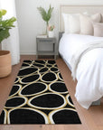 LOOMLAN Rugs Elantra Black Washable Indoor-Outdoor Rug