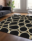 LOOMLAN Rugs Elantra Black Washable Indoor-Outdoor Rug