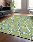 LOOMLAN Rugs Elantra Green Washable Indoor-Outdoor Rug