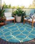 LOOMLAN Rugs Elantra Teal Washable Indoor-Outdoor Rug