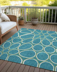 LOOMLAN Rugs Elantra Teal Washable Indoor-Outdoor Rug