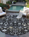 LOOMLAN Rugs Elara Black Washable Indoor-Outdoor Rug