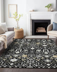 LOOMLAN Rugs Elara Black Washable Indoor-Outdoor Rug