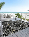 LOOMLAN Rugs Elara Black Washable Indoor-Outdoor Rug