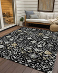 LOOMLAN Rugs Elara Black Washable Indoor-Outdoor Rug