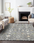 LOOMLAN Rugs Elara Charcoal Washable Indoor-Outdoor Rug
