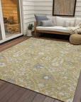 LOOMLAN Rugs Elara Gold Washable Indoor-Outdoor Rug