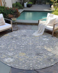 LOOMLAN Rugs Elara Gray Washable Indoor-Outdoor Rug