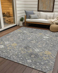 LOOMLAN Rugs Elara Gray Washable Indoor-Outdoor Rug