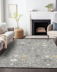 LOOMLAN Rugs Elara Gray Washable Indoor-Outdoor Rug