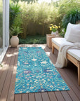 LOOMLAN Rugs Elara Teal Washable Indoor-Outdoor Rug