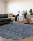 LOOMLAN Rugs Elaria Blue Washable Indoor-Outdoor Rug