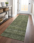 LOOMLAN Rugs Elaria Green Washable Indoor-Outdoor Rug