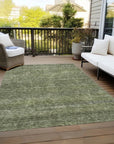 LOOMLAN Rugs Elaria Green Washable Indoor-Outdoor Rug
