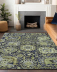 LOOMLAN Rugs Elarion Green Washable Indoor-Outdoor Rug