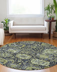 LOOMLAN Rugs Elarion Green Washable Indoor-Outdoor Rug