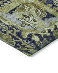 LOOMLAN Rugs Elarion Green Washable Indoor-Outdoor Rug