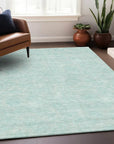 LOOMLAN Rugs Eleya Teal Washable Indoor-Outdoor Rug