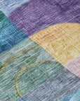 LOOMLAN Rugs Elina Blue Washable Indoor-Outdoor Rug
