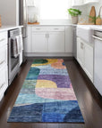 LOOMLAN Rugs Elina Blue Washable Indoor-Outdoor Rug