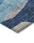 LOOMLAN Rugs Elina Blue Washable Indoor-Outdoor Rug