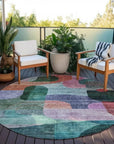 LOOMLAN Rugs Elina Green Washable Indoor-Outdoor Rug