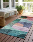 LOOMLAN Rugs Elina Green Washable Indoor-Outdoor Rug
