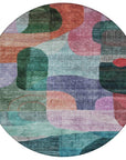 LOOMLAN Rugs Elina Green Washable Indoor-Outdoor Rug