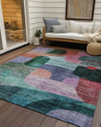 LOOMLAN Rugs Elina Green Washable Indoor-Outdoor Rug
