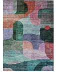 LOOMLAN Rugs Elina Green Washable Indoor-Outdoor Rug