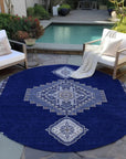 LOOMLAN Rugs Elira Blue Washable Indoor-Outdoor Rug
