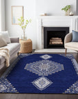 LOOMLAN Rugs Elira Blue Washable Indoor-Outdoor Rug