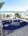LOOMLAN Rugs Elira Blue Washable Indoor-Outdoor Rug