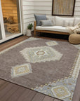 LOOMLAN Rugs Elira Brown Washable Indoor-Outdoor Rug