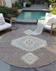 LOOMLAN Rugs Elira Brown Washable Indoor-Outdoor Rug