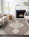 LOOMLAN Rugs Elira Brown Washable Indoor-Outdoor Rug