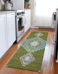 LOOMLAN Rugs Elira Green Washable Indoor-Outdoor Rug