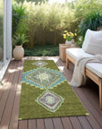 LOOMLAN Rugs Elira Green Washable Indoor-Outdoor Rug