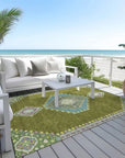 LOOMLAN Rugs Elira Green Washable Indoor-Outdoor Rug