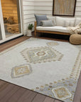 LOOMLAN Rugs Elira Ivory Washable Indoor-Outdoor Rug