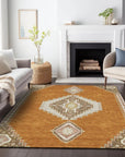 LOOMLAN Rugs Elira Orange Washable Indoor-Outdoor Rug